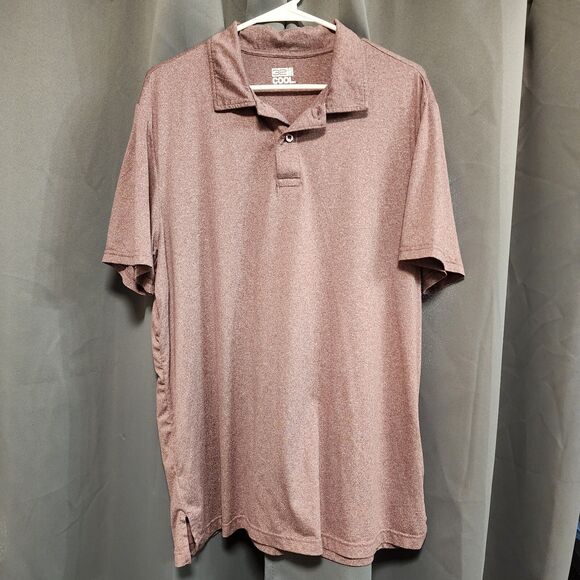 32 Degrees Cool Polo Shirt Moisture Wicking 4 Way Stretch Shirt Burgundy Men XL - Picture 1 of 4